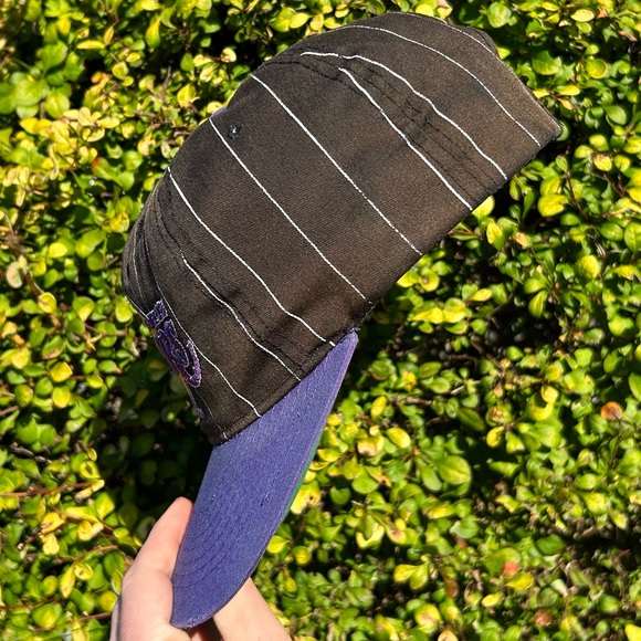 Vintage 90s LA Lakers 🏀 Pinstripe Starter snapback hat baseball cap Los Angeles - Picture 10 of 16